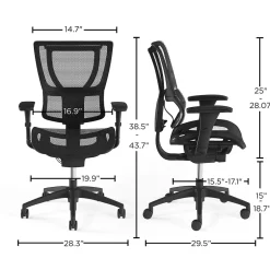 Sale Workplace2.0 Lawton Ergonomic Mesh Swivel Task Chair, Black (UN62655) Office Chairs