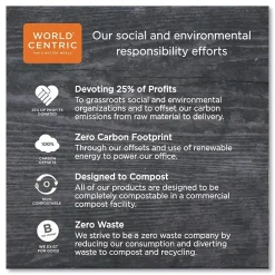 Food Storage Containers<World Centric Fiber Trays, PLA Lined, PFAS Free, 1-Compartment, 18 x 14 x 1, Natural, 100/Carton