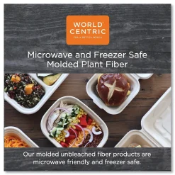 Food Storage Containers<World Centric Fiber Trays, PLA Lined, PFAS Free, 1-Compartment, 18 x 14 x 1, Natural, 100/Carton