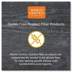 Food Storage Containers<World Centric Fiber Trays, PLA Lined, PFAS Free, 1-Compartment, 18 x 14 x 1, Natural, 100/Carton