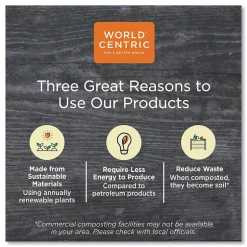 Filters, Stirrers & Straws<World Centric Sustainable Kraft Paper Straws, Wrapped, 8", Natural, 6,000/Carton