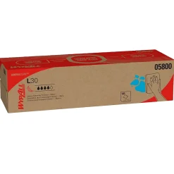 WypAll GeneralClean L30 Durable Fibers Cleaning Wipers, 9.8" x 16.4", White, 100 Wipers/Box, 8/Carton (05800)