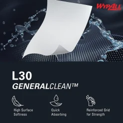 WypAll GeneralClean L30 Durable Fibers Cleaning Wipers, 12