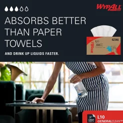 WypAll GeneralClean L10 Fabric Cleaning Wipers, 10.25