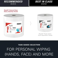 WypAll GeneralClean L30 Fabric Cleaning Wipers, 13.3