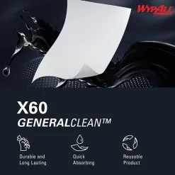 WypAll GeneralClean X60 Fabric Cleaning Wipers, 16.8