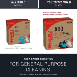 WypAll GeneralClean X60 Fabric Cleaning Wipers, 16.8