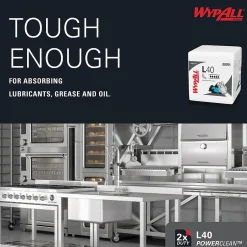 WypAll PowerClean L40 Cellulose Cleaning Wipers, 12
