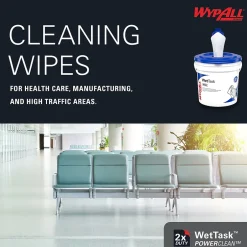WypAll PowerClean WetTask Fabric Cleaning Wipers, 15