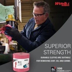 WypAll PowerClean X80 Cloth Cleaning Wipers, 16.8