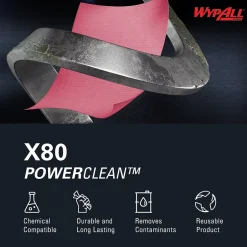 WypAll PowerClean X80 Cloth Cleaning Wipers, 16.8