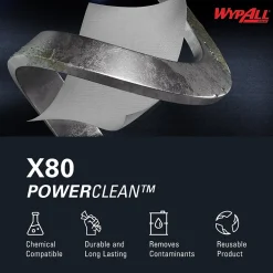 WypAll PowerClean X80 Fabric Cleaning Wipers, White, 475 Sheets/Roll, 475 Wipers/Box (41025)