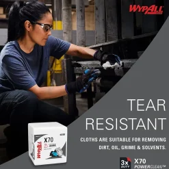 WypAll PowerClean X70 Fabric Cleaning Towels, 12, White, 12/Carton (4120050)