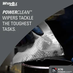 WypAll PowerClean X70 Fabric Cleaning Wipers, 13.3