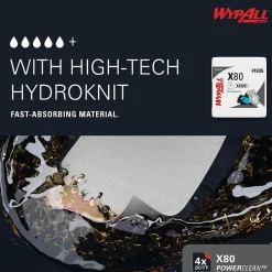 WypAll PowerClean X80 Nylon Cleaning Wipers, 12