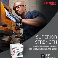 WypAll PowerClean X80 Nylon Cleaning Wipers, 12