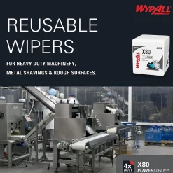 WypAll PowerClean X80 Nylon Cleaning Wipers, 12