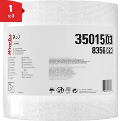 WypAll X50 Polyester Cleaning Wipers, 13.4" x 9.8", White, 1100 Sheets/Roll (35015)