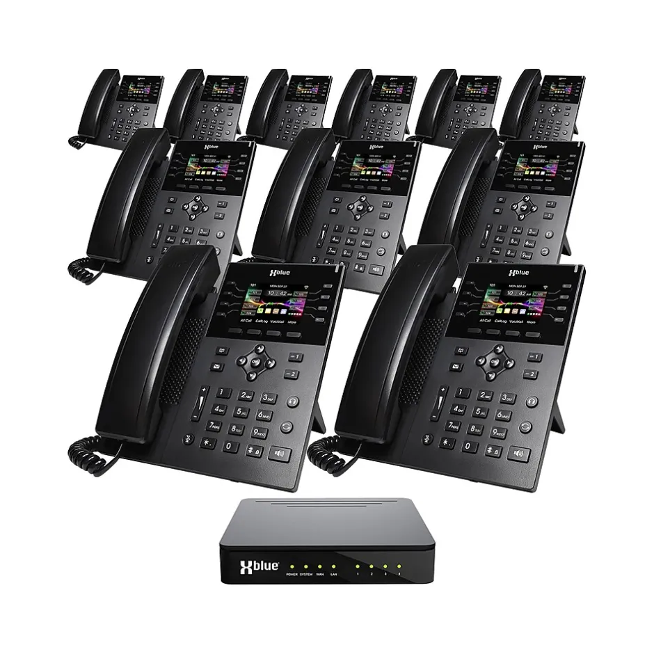 Office Phones & Conferencing<XBLUE QB1 14-Line Corded Conference Telephone System Bundle, Black (qb1-ip8g-4x11)