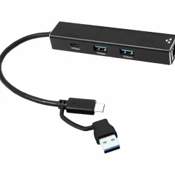 Usb Hubs<4XEM 3-Port USB-C and A with 2.5Gbps Ethernet Hub, Black (4XUSBCAHUB2A1CTAA)