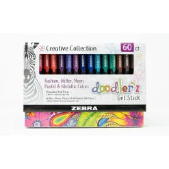 Zebra doodler'z Gel Pen, Medium Point, 1.0mm, Assorted Ink, 60 Pack (41960) Sale