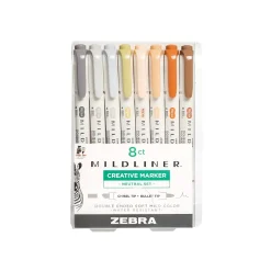 Zebra Mildliner Twin Tip Highlighters, Bullet/Chisel Tip, Neutral Assorted, 8/Pack (78208) Hot