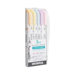 Zebra Mildliner Twin Tip Highlighters, Bullet/Chisel Tip, Gentle Assorted, 5/Pack (78705) Discount