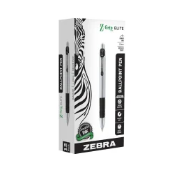 Zebra Z-Grip Elite Retractable Ballpoint Pen, Medium Point, 1.0mm, Black Ink, Dozen (27010) Best